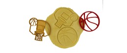 Thème Basketball - Panier, Ballon de basket - Lot d'emporte-pièces