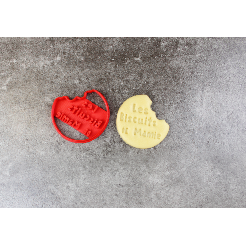 Rond croqué avec le texte "Les biscuits de Mamie" - Emporte-pièce