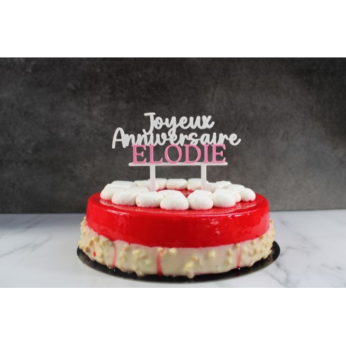 Caketopper Anniversaire Personnalisable - Texte 'Joyeux Anniversaire' - Police 1