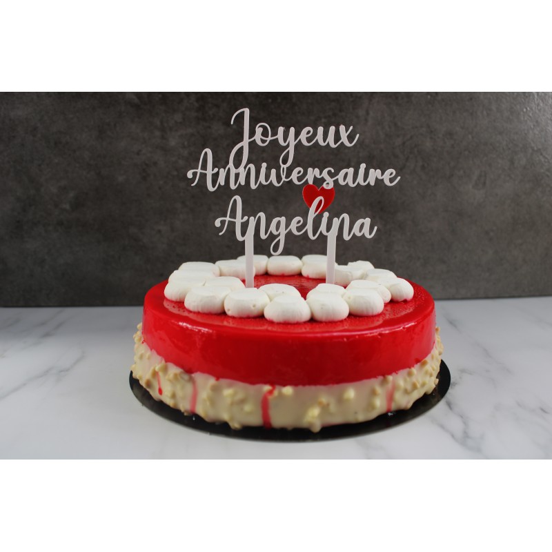 Caketopper Anniversaire Personnalisable - Texte 'Joyeux Anniversaire' - Police 2