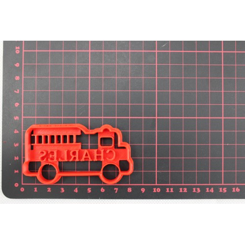 Camion Pompier - Personnalisé avec un prénom - Emporte-pièce