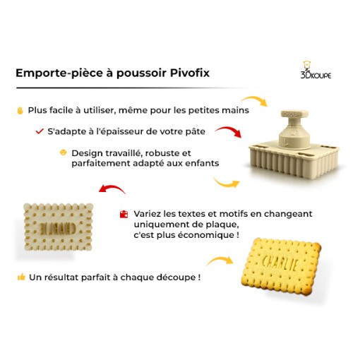 Emporte-pièce personnalisable PivoFix – Modèle Texte et branches