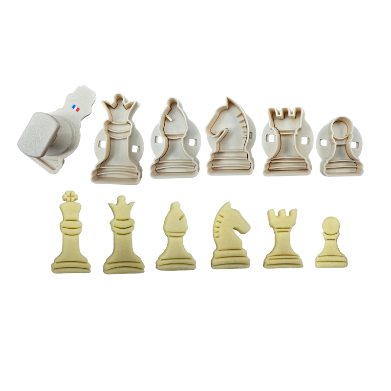 Emporte-pièces à poussoir - Échecs (roi, reine, fou, cavalier, tour, pion)