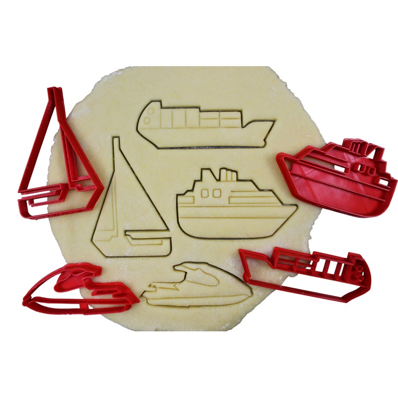 Thème Bateaux - Yacht, Cargo, Voilier, Jetski - Lot d'emporte-pièces