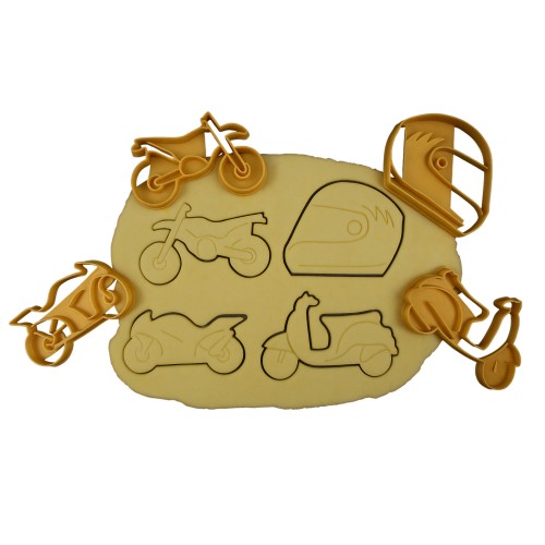 Thème Motos - Moto de course, Motocross, Scooter, Casque - Lot d'emporte-pièces