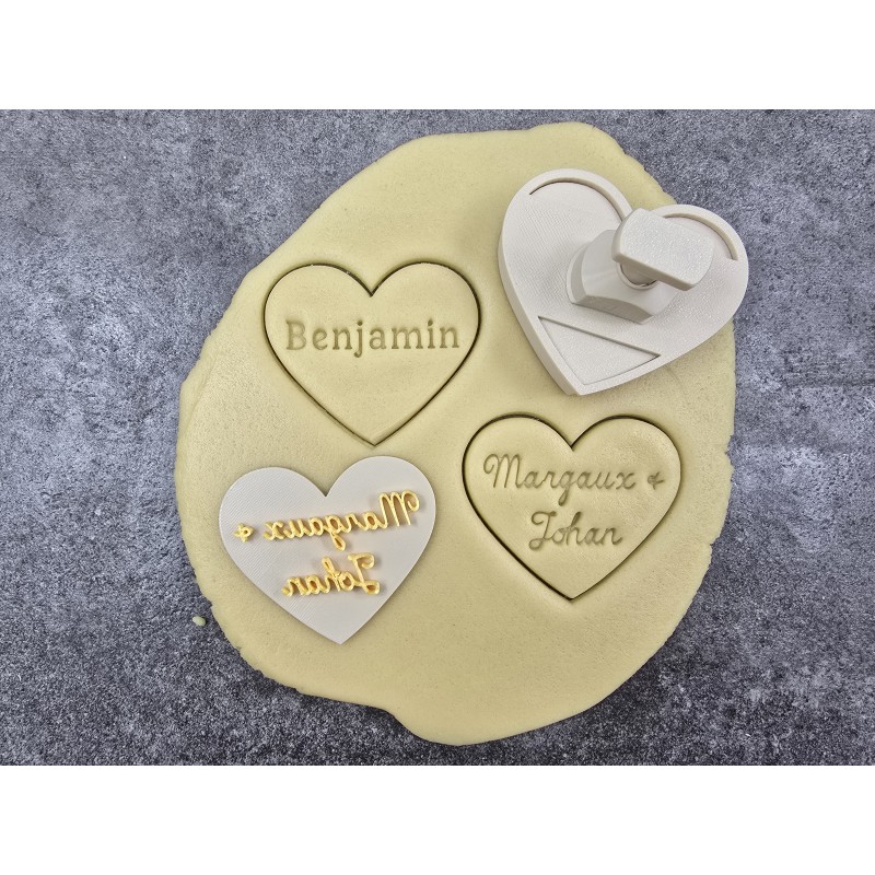 Emporte-pièce coeur Pivofix - 1 à 2 lignes personnalisables