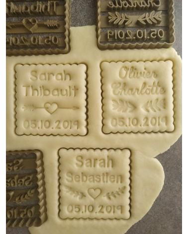 Petit beurre carré avec motifs au choix - Personnalisé - Emporte-pièce