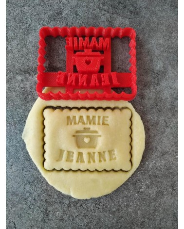 "Mamie" et prénom - Petit beurre personnalisé - Emporte-pièce